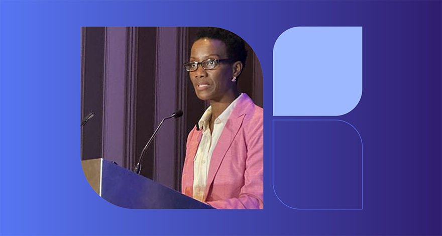 Simone Ndujiuba, PharmD, BCOP, senior principal, clinical oncology pharmacist, presents at AMCP Nexus 2025