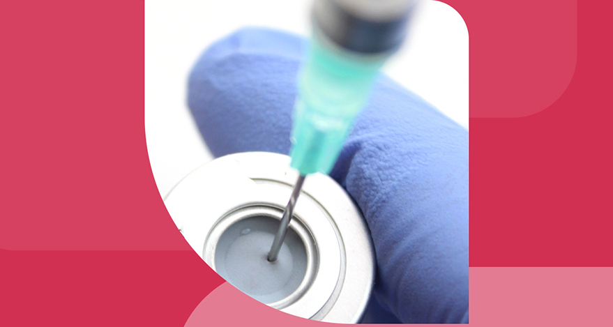 Needle in medicine bottle