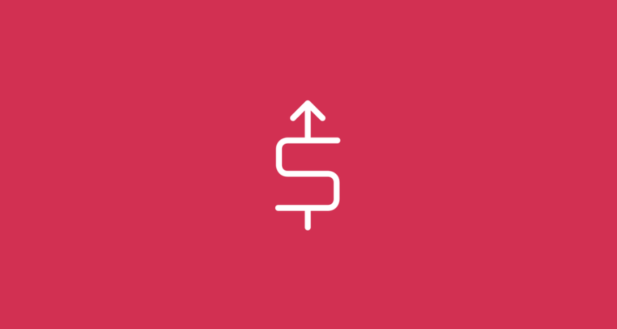 A dollar sign with an arrow up, indicating a rise in costs
