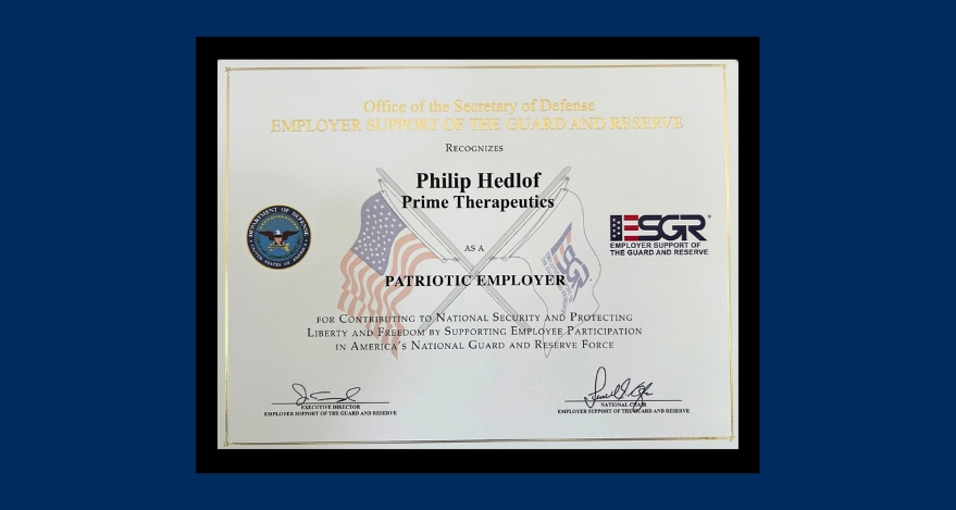 Philip Hedlof receives Patriotic Employer Award